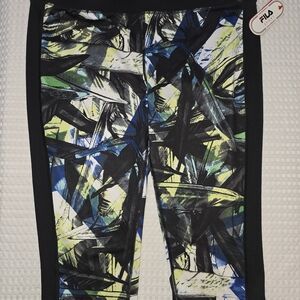 Fila Abstract Print Capri Leggings NWT
